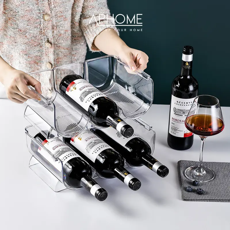 APHOME Rak Botol Minuman Susun Transparan Bottle Holder Organizer Storage Rack Stackable WINI 5