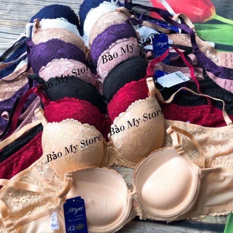 037 - Áo Lót BoYa Ren Mút Dày 5cm Lưng Bảng To 3 Khoá Cài Tạo Khe Lên Dáng Áo Dài Đẹp Bra Nhung Voi