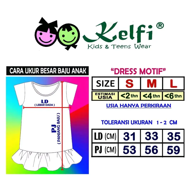 daster anak PAKET HEMAT ISI 3 PCS bahan katun dress anak rumahan Santai 1