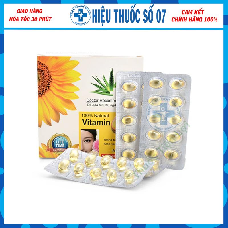 Vitamin E 400 hoa hướng dương hỗ trợ đẹp da,chống oxy hoá, làm chậm lão hoá - Hộp 10 vỉ x 10 viên 0