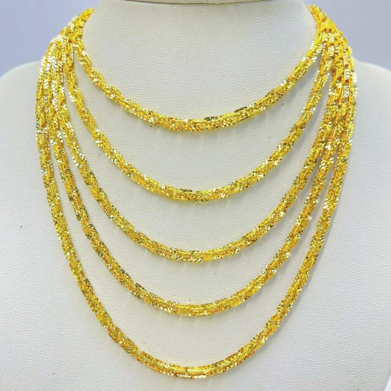 Dây chuyền xoắn vuông xi vàng chất Titan kèm mặt nhiều mẫu lựa chọn bền màu hot