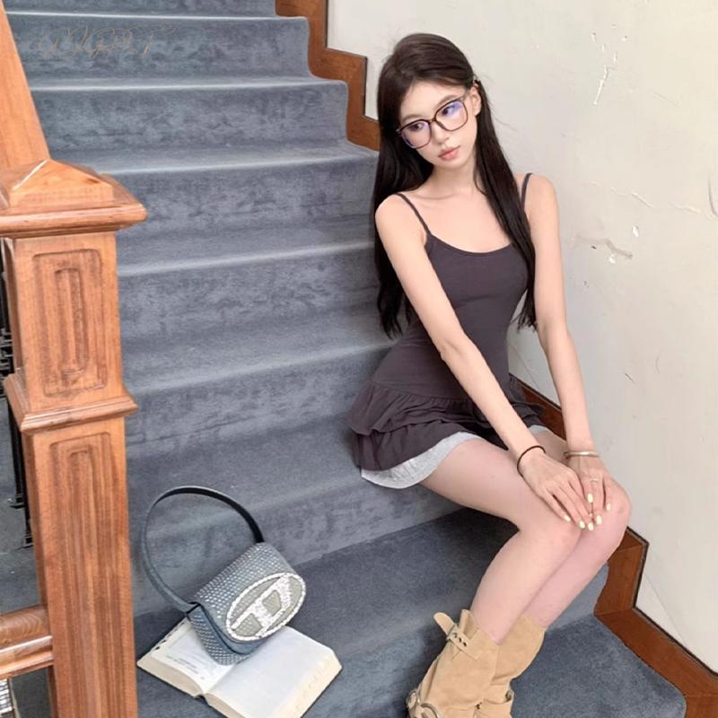 Product Introduction of Women'sFit Cami Dress Sleeveless Spaghetti Strap Ruffle Hem Dress Party Mini Dress Clubwear 32