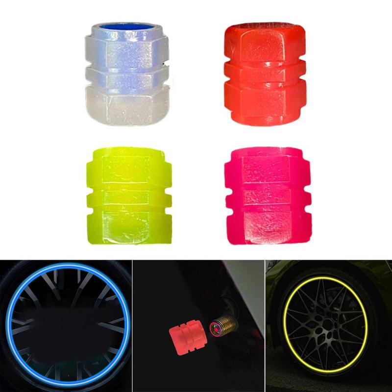 Nắp Thân Van Lốp, Dễ Lắp Đặt, Đồ Trang Trí Phát Sáng, Chống Rò Rỉ, Chống Bụi, Thay Thế Trực Tiếp, Thời Trang, Thích Hợp Cho Ô Tô, Xe Đạp, SUV, Xe Tải 1