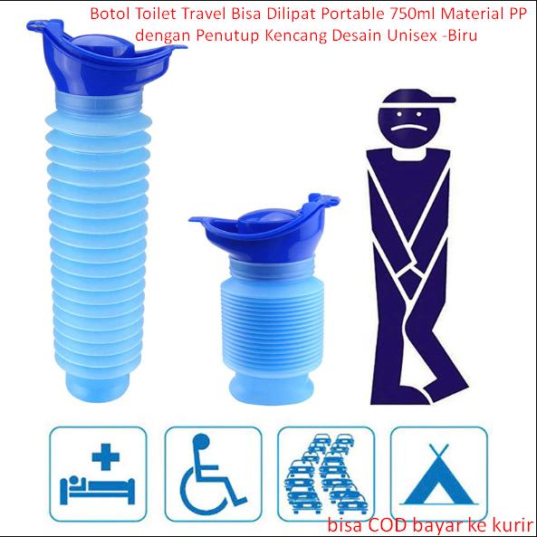Gambar Botol Toilet Travel Bisa Dilipat Portable 750ml Material PP dengan Penutup Kencang Desain Unisex -Biru - botol toilet dari GiantStore99 Kota Tangerang Selatan Tokopedia