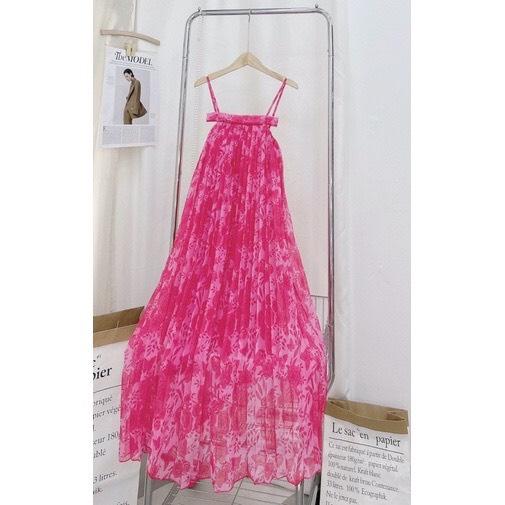 Đầm maxi loang hai màu đi biển 3