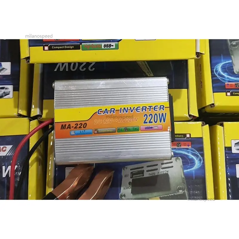 Power Inverter 220 Watt 12 Volt / Inverter 220W DC 12V to AC 220V Hitam Merah 2
