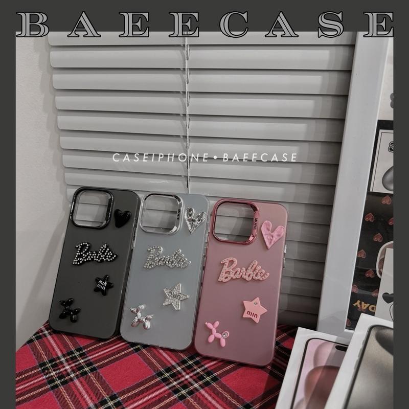 ỐP ĐIỆN THOẠI NHÁM ĐÍNH CHARM BST BARBIE ĐÁ - BAEECASE STORE