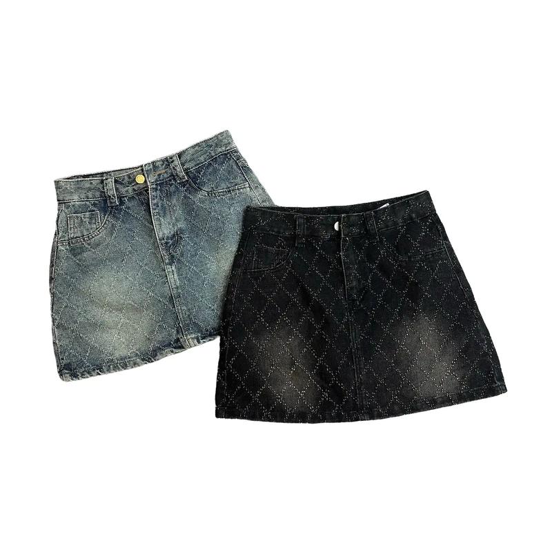  Chân Váy Chữ A Dáng Ngắn Có Quần Đùi Jeans Bên Trong Siêu Hot_XMTL Nữ Women Voi Xanh 