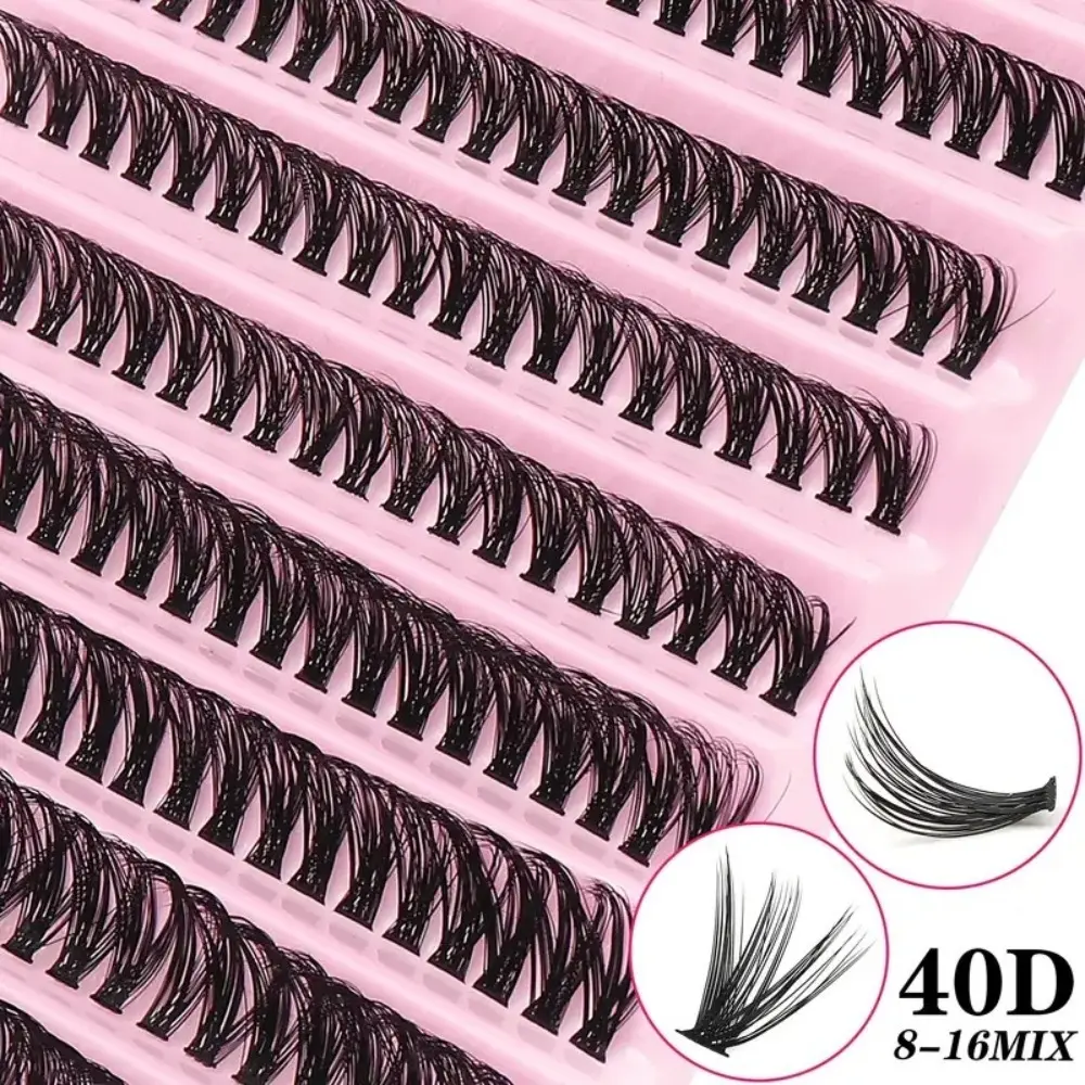 Eyelashs Extension 3D Mink Effect Segmented False Eyelashes Mixed Length 8-16mm Fake Eyelash Set Large Capacity Natural Anime Look DIY Grafting Eyelashes Women