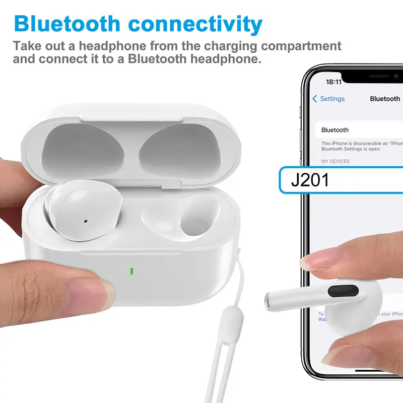 【COD/GOOJODOQ】TWS 2024 White Bluetooth 5.0 Wireless Earphone Touch Control With Mic Bass Headphone Headset Ponsel Earbud 1