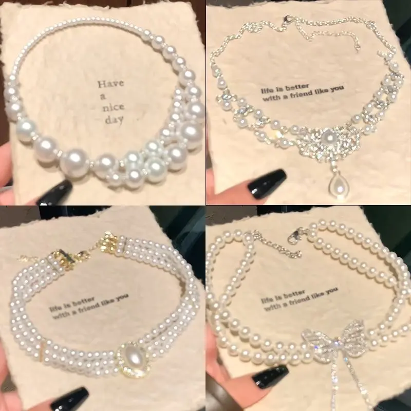 Vòng Cổ Ngọc Trai Bướm, Phong Cách Sang Trọng Giá Cả Phải Chăng Của Pháp, Dành Cho Phụ Nữ, Dây Chuyền Xương Đòn Độc Đáo Và Dễ Phối Đồ Thời Trang, Thanh Lịch, Đồ Trang Sức Cao Cấp
