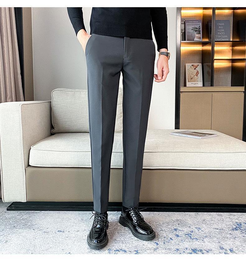 Product Introduction of Seluar Sut, Potongan Lelaki, Hitam, Slim Fit, Pakaian Perniagaan dan Formal, Gaya Kasual, Seluar Kurus, Gaya Baru, Musim Bunga dan Musim Panas, Gaya Korea, Trendi, 1 / 2 Helai 20