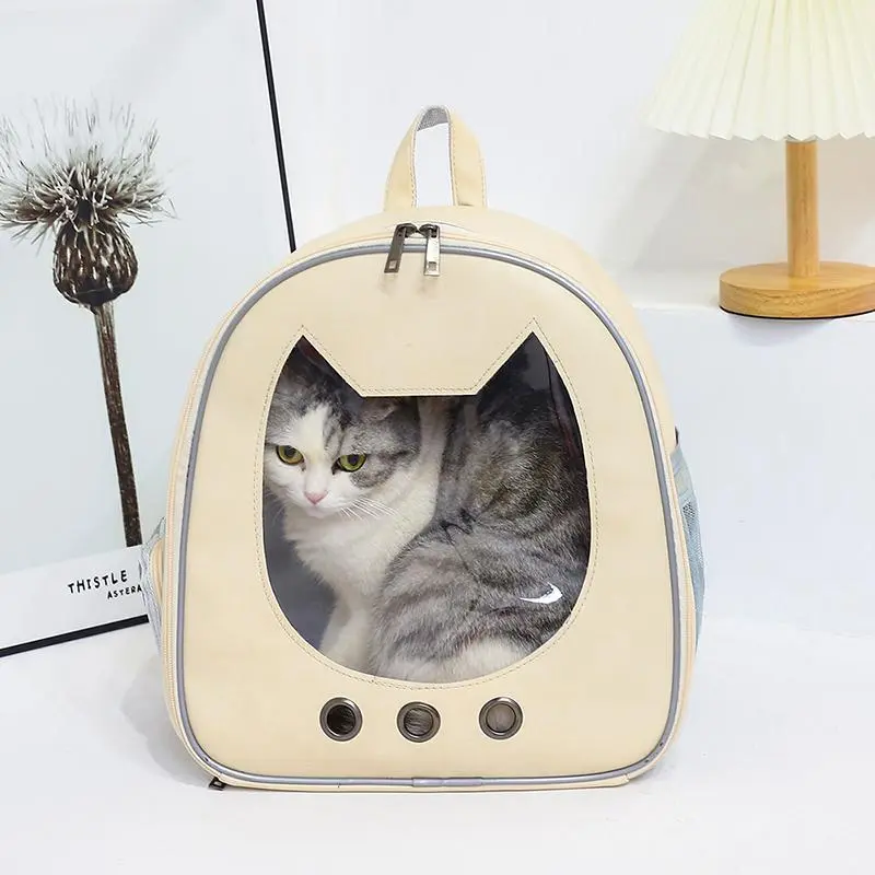 Cartoon Cat Pattern Pet Backpack, 1 Count Large Capacity Breathable Pet Carrier Bag, Fashionable Pet Outdoor Supplies for Cats & Dogs