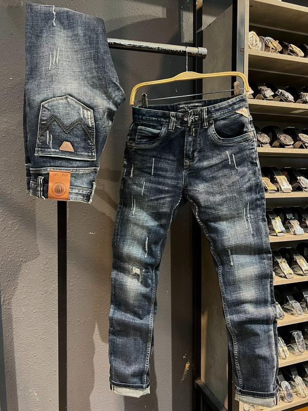 [Jean Denim Guangzhou -649] Quần Jeans Nam Dài Màu Xanh Đen Đậm Kiểu Cào Xước Nhẹ Menswear K3 STORE -J2887 Pants Có Túi Có Túi