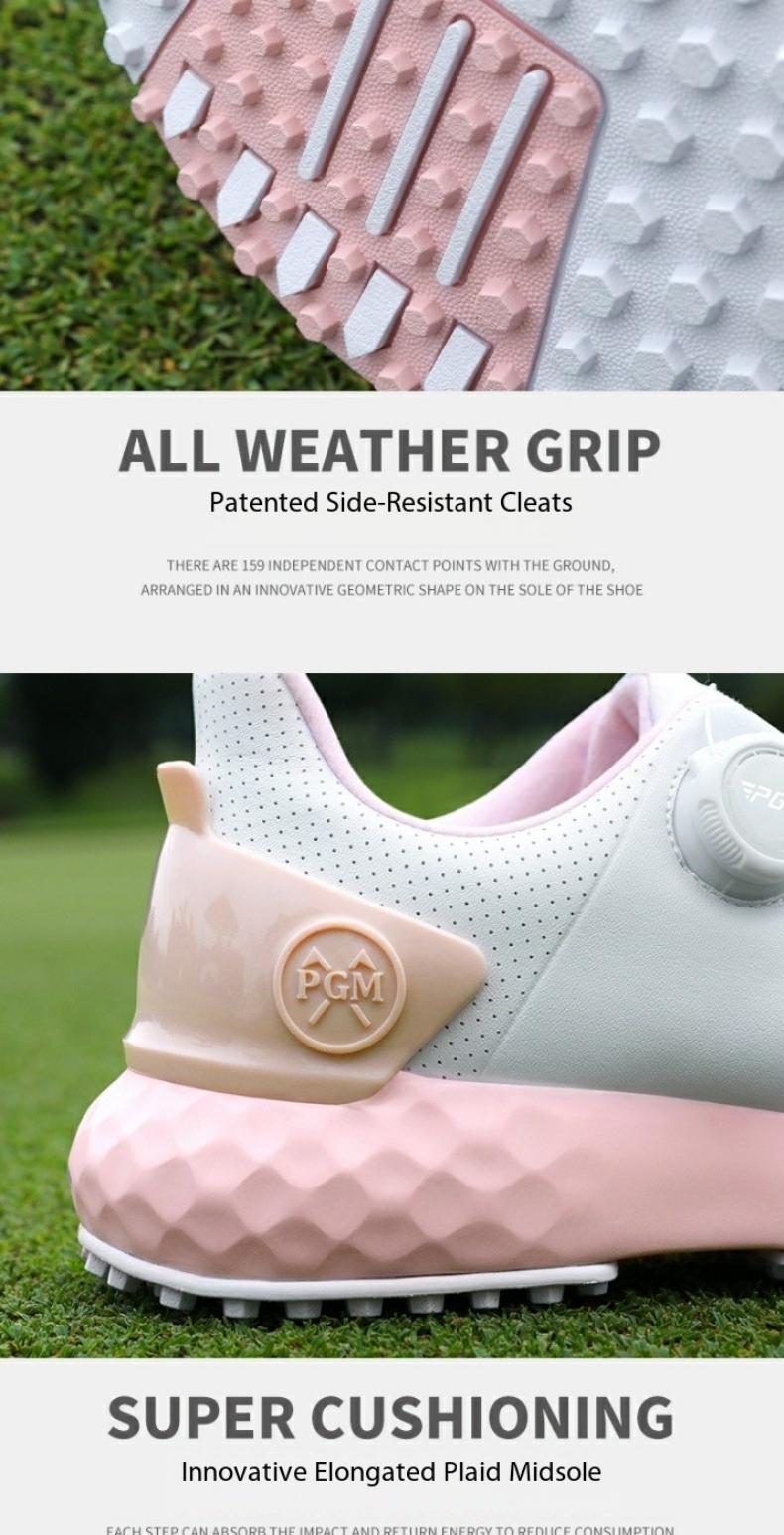 Product Introduction of [PGM] Cherry Blossom Golf Shoe Women's Shoes Waterproof Sports Shoes Non-Slip Lightweight Knob Comfortable Shock-Absorbing Nail-Free Shoes Xz365 20