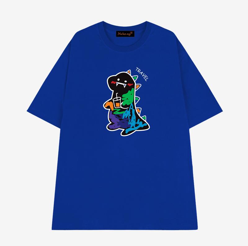 Áo thun nam nữ cổ tròn tay lỡ form rộng Neko.sg HT89 - Cotton 35%, 60% Polyester, 5% Spandex - Women, Top Menswear 6