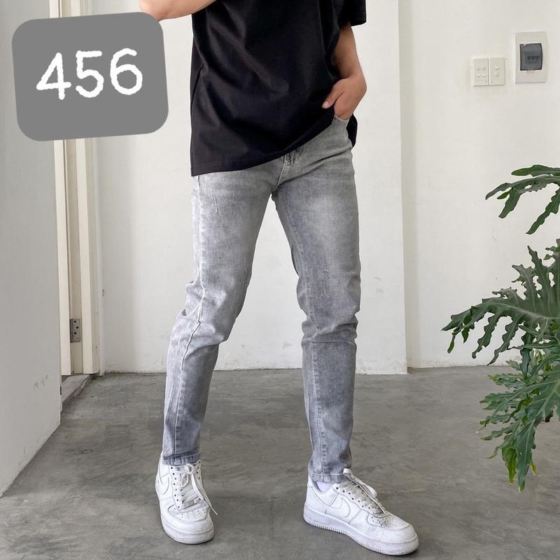 Quần Jean Nam Trơn Xám Tro 456 Thời Trang Form Skinny chất vải dày co giãn Mr Smile 99 QJ041 Kem Pants