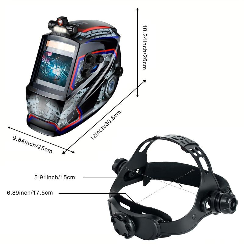 TRQWH Solar Powered Auto Darkening Welding Helmet, Work Equipment for Men, True Color Solar Powered Welding Hood with 4 Arc Sensor, Adjustable Wide Shade Range Welder Mask 1