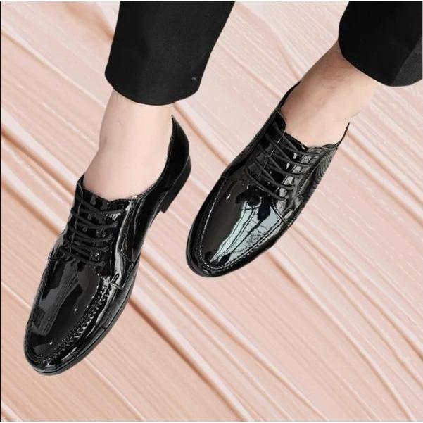 Giày Tây Nam Công Sở Da Bóng Buộc Dây 2 Cao Cấp Da PU 100% Size 37-44 Cao Su Shoes - Xu Hướng Thời Trang Mới Nhất Năm 2025 5
