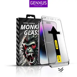 Genxus Tempered Glass Clear/Privacy Glossy Auto Align Tech Anti Gores Screen Protector Full for iPhone X XR 15 PRO MAX 15 PLUS 14 PLUS 14 PRO MAX 13 PRO MAX 12 PRO MAX 11 PRO MAX 16 16 PROMAX Screen Guard Gorilla Glass Layar Smartphone Crystal