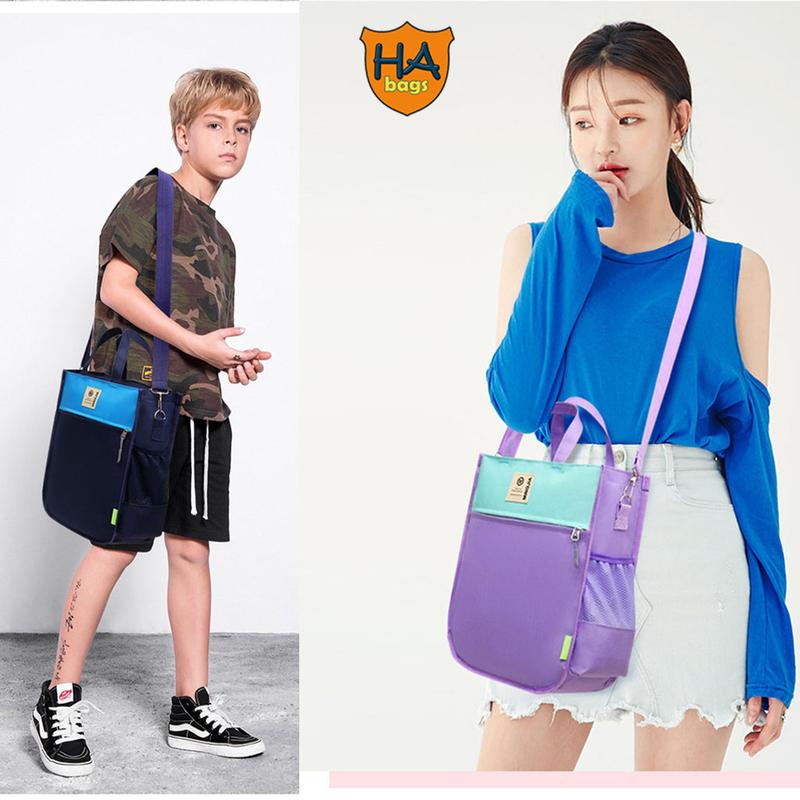Balo túi xách học phụ đạo cho học sinh nam nữ HA1028 kích thước 35x29x12cm, chất liệu Canvas dai bền Đeo Vai 2