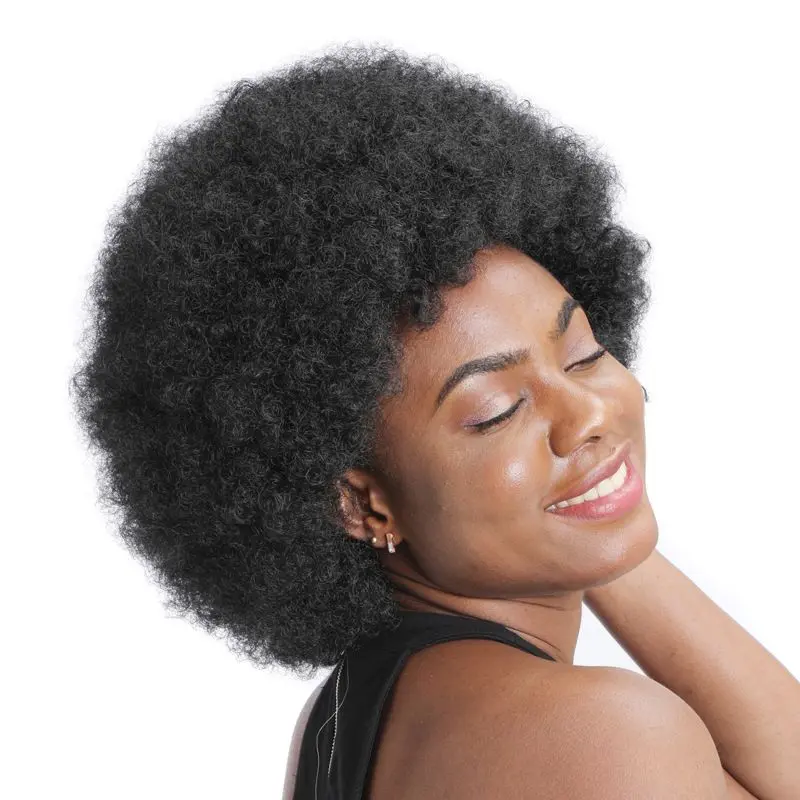 Wig afro, wig berbulu keriting microwave Afrika, wig pendek perdagangan luar negeri, gaya baru