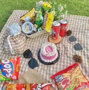 tikar kain piknik motif kotak kotak alas piknik camping alas fotograper estetik ukuran 100x150 cm