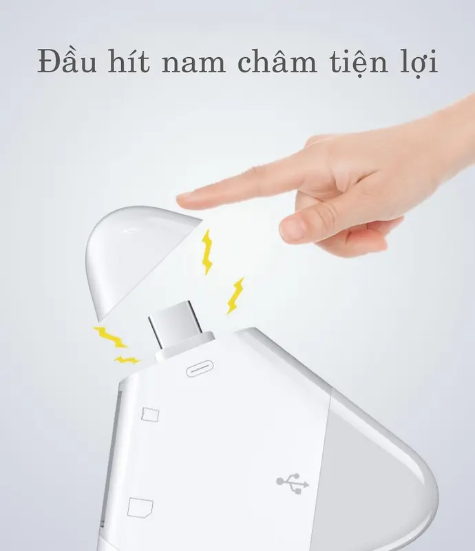 Đầu đọc thẻ nhớ SD, TF ( Micro SD) đa năng 3in1 Type C, Lightning, USB dùng cho iPhone, iPad, Macbook, điện thoại, PC, Laptop 4