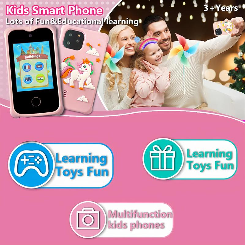 Product Introduction of Mini Smart Toy Phone, 1 Set Game Phone, Word Learning Education Companion Reader, Music Player, Camera Recording Video Game Mobile Watch, Alarm Clock 7
