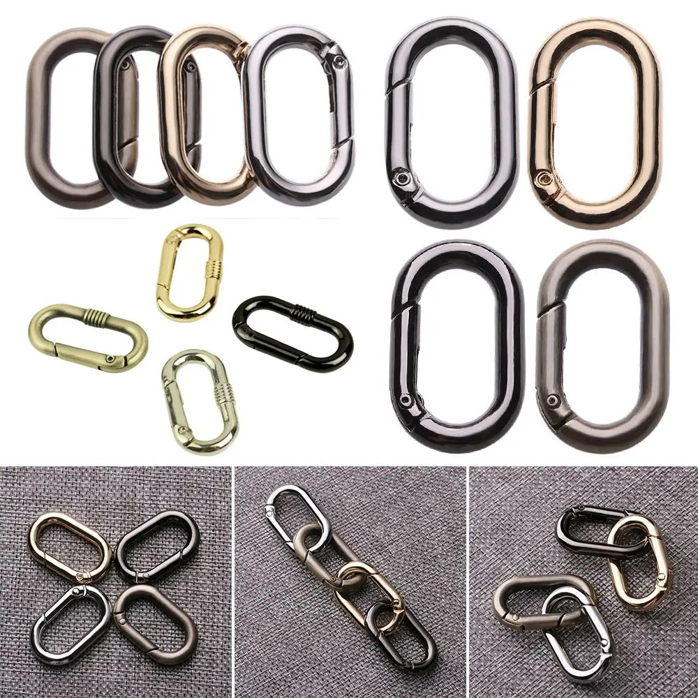 1/2/5pcs Zinc Alloy Plated Camping Hiking Accessories Bag Belt Buckles Handbags Clips Outdoor Carabiner Spring Oval Rings