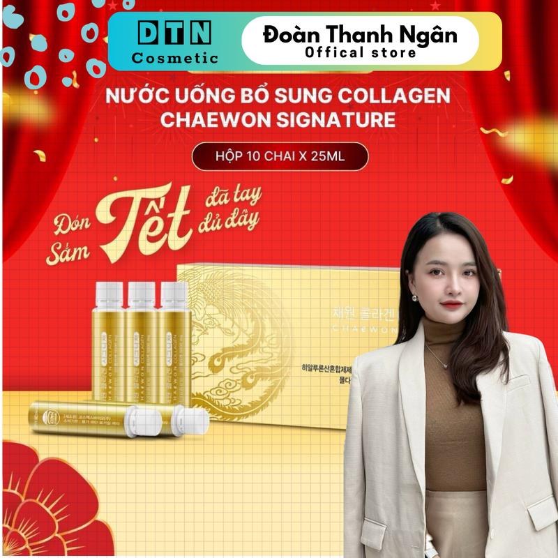 [COMBO 3 HỘP] Nước uống bổ sung Collagen Chaewon Signature Hàn Quốc Tinh Chất Lá Đầu Rồng Thụy Sĩ (Hộp 10 chai x 25ml)