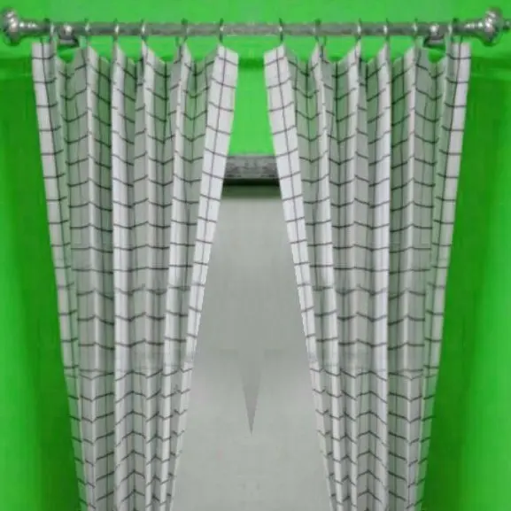 tirai Gorden Plisket Katun Polymicro Terbaru Motif Kotak-Kotak dengan Dekorasi Menarik Dekorasi Pintu Jendela Biru minimalis murah kawat white hordeng plimickro Curtain abu aesthetic 4