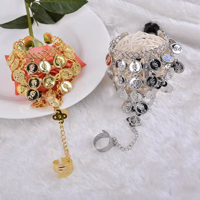 Vòng Tay Múa Bụng, Đạo Cụ Trang Sức, Vòng Cổ Trang Phục, cài tóc, Phụ Kiện Cầm Tay Vòng Tay Đồng Tiền Xu, 1 Mảnh 4
