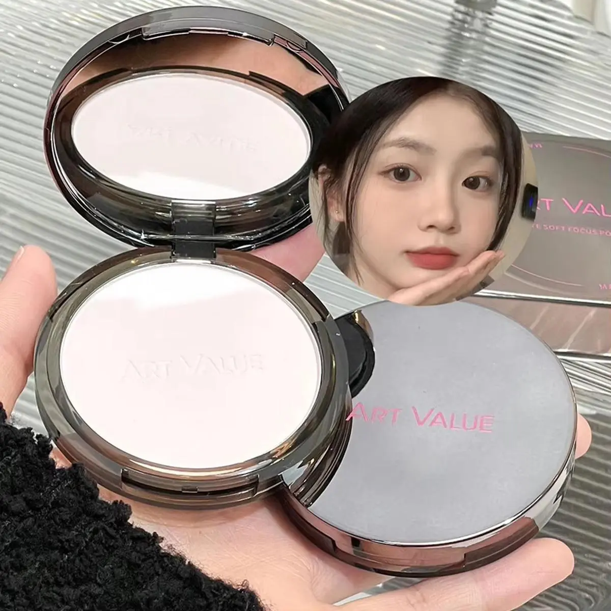 3 Color Natural Pink Makeup Powder - Oil Control, Waterproof, Mineral, Long Lasting for Face - Pressed Powder Cosmetic. Powder Makeup, Beauty Essentials, Longwear Powder. Matte Silky