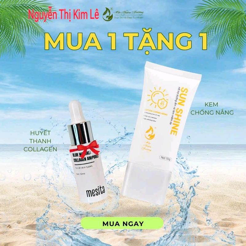 KEM CHỐNG NẮNG  NÂNG TONE - DƯỠNG  DA MỘC THIÊN HƯƠNG 50GR - Tất cả các loại da- Sun Shine-Sun Cream-  Skincare bình thường không chứa paraben _ chong