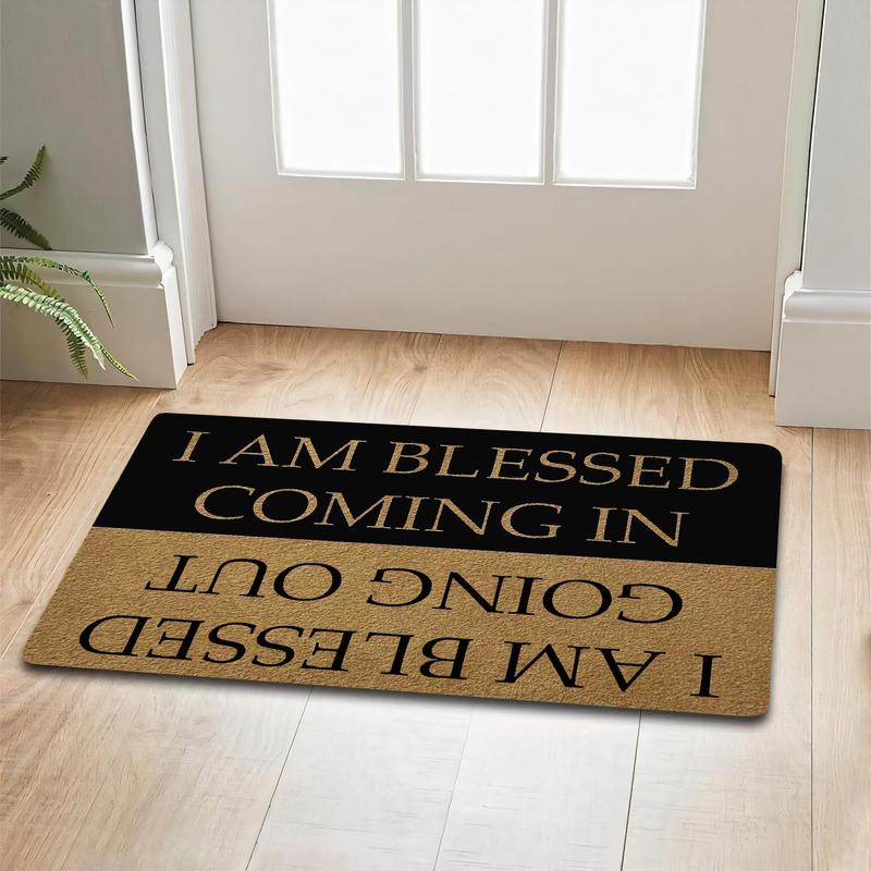 Letter Pattern Welcome Door Mat, Funny Non-slip Floor Mat, Household Decorative Mat for Home Living Room Bedroom Kitchen 4