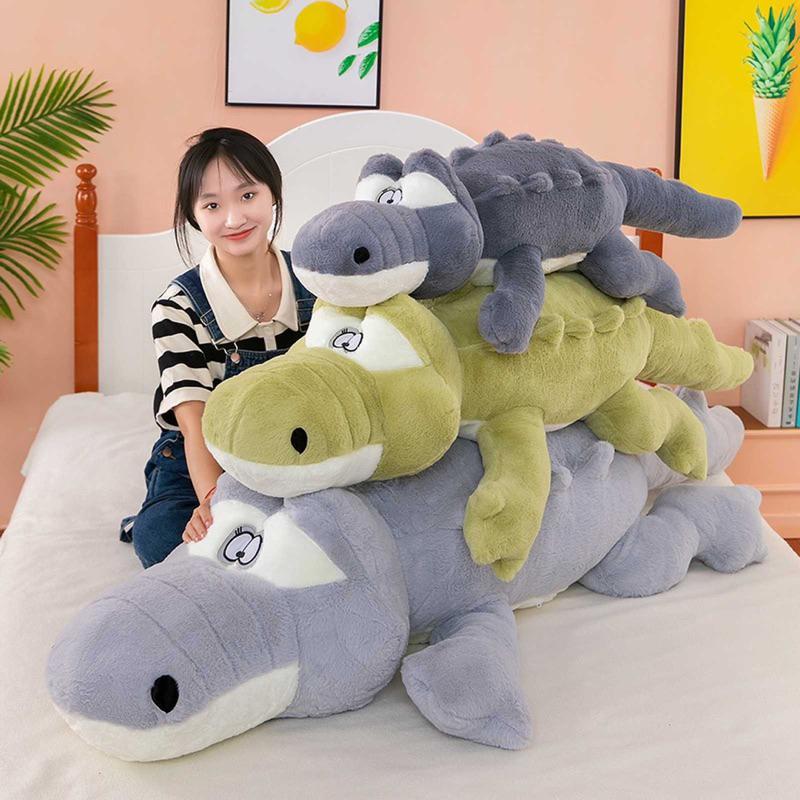 TĂNG KÈM GẤU BÔNG 79K KHI MUA SIZE 2M Gấu bông cá sấu lông xù cá sấu gai siêu to khổng lồ 2m Toy Thú Bông Thú Nhồi Bông Đồ Chơi gấu tự nhiên