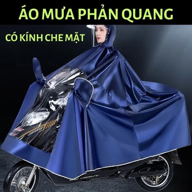 Áo mưa đi xe máy 1 người và 2 người che phủ toàn thân, kèm kính chắn mưa tiện lợi [ Hàng Tốt ]