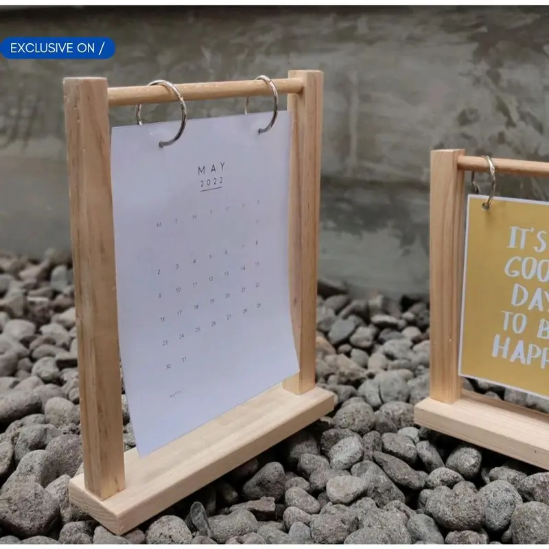 Kalender Stand Gantungan Menu Promo Nomer Meja Kayu Resto Cafe Jadwal Sekolah 3