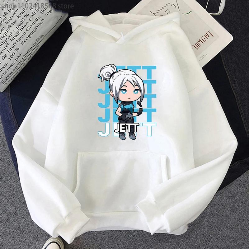 Product Introduction of Áo Hoodie Valorant, Jett, Thời Trang Đường Phố Hoạt Hình, Dành Cho Nam Và Nữ, Áo Nỉ Harajuku Hàn Quốc In Hình, Quần Áo Màu Đen Anime, Bộ Đồ Thể Thao Dáng Rộng, Thiết Kế Akatsuki áo  wxrdie Menswear Dài Tay 47