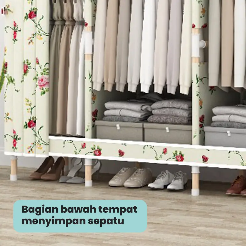 Dejavu Lemari Pakaian Lemari Baju Minimalis Multifungsi Portable Lemari Baju Minimalis Kayu HSH123 3