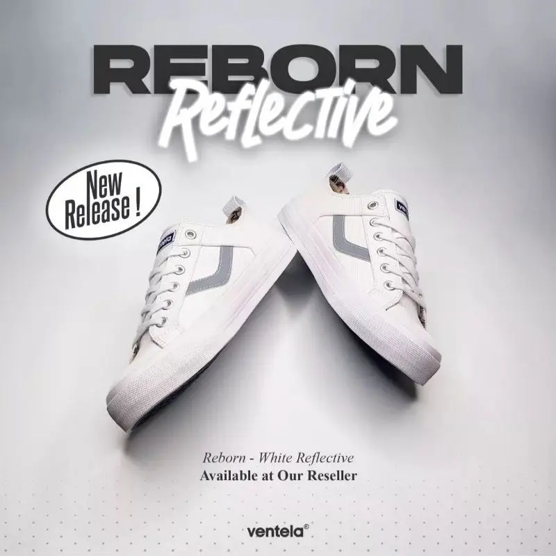 Ventela Reborn Reflective White - Sepatu Ventela Original 100%
