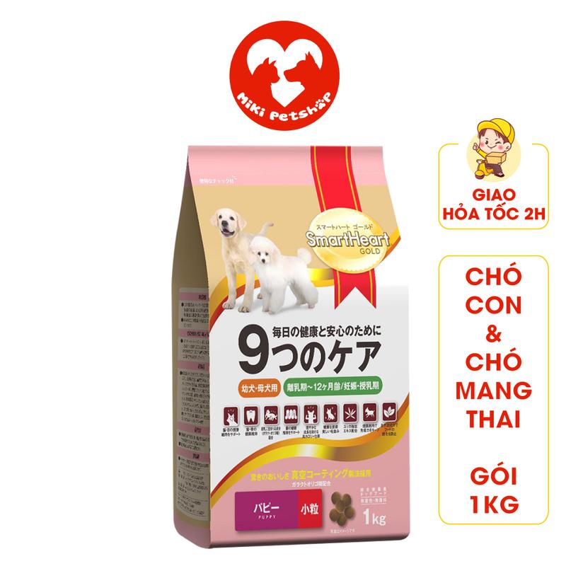  Thức Ăn Hạt Cho Chó Con Chó Mang Bầu Smartheart Gold Puppy 1Kg- Miki Petshop thức  ăn 