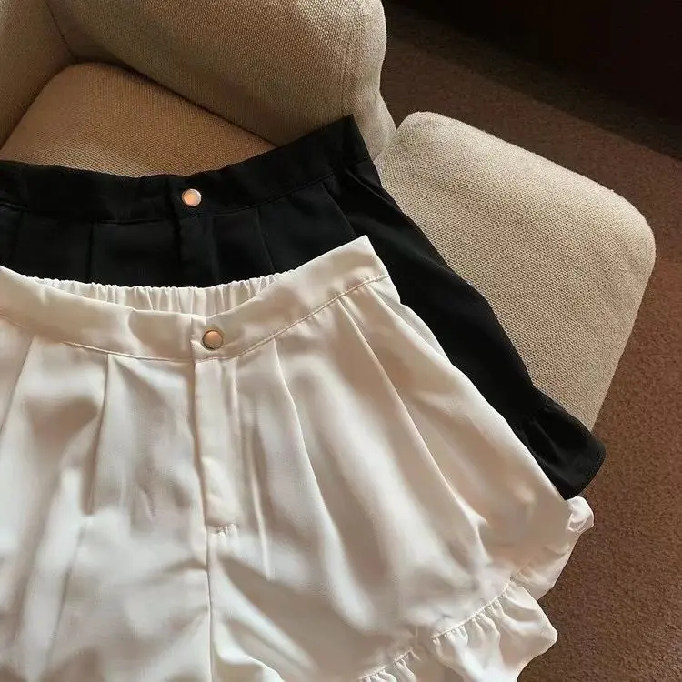 Quần Đùi Xếp Nhún, Thiết Kế Xinh Xắn, Dành Cho Cô Gái Đầy Đặn, Cạp Cao, Ôm Vừa Vặn, Ống Rộng, Thích Hợp Cho Mùa Hè Của Phụ Nữ, Độc Đáo, Đa Năng, 1.00 Kg-150.00 kg, Quần Thể Thao 3