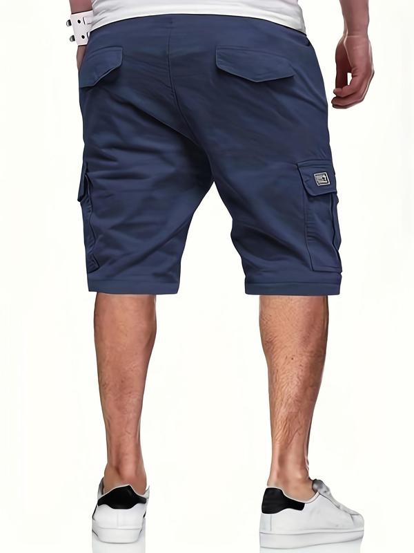 Men's Solid Pocket Cargo Shorts, Regular Fit Casual Comfy Breathable Shorts for Summer, Men's Bottoms for Daily Wear 5