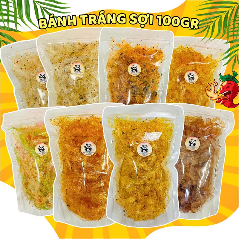 Tiệm Bánh Tráng Cute 100g Bánh tráng sợi ớt rim, bò, gà, rong biển đủ vị túi zip Snack Cay Ăn Vặt Food Thức Ăn
