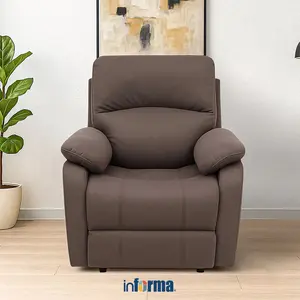 Informa Sandy Sofa Recliner Kulit 1 Seater - Cokelat