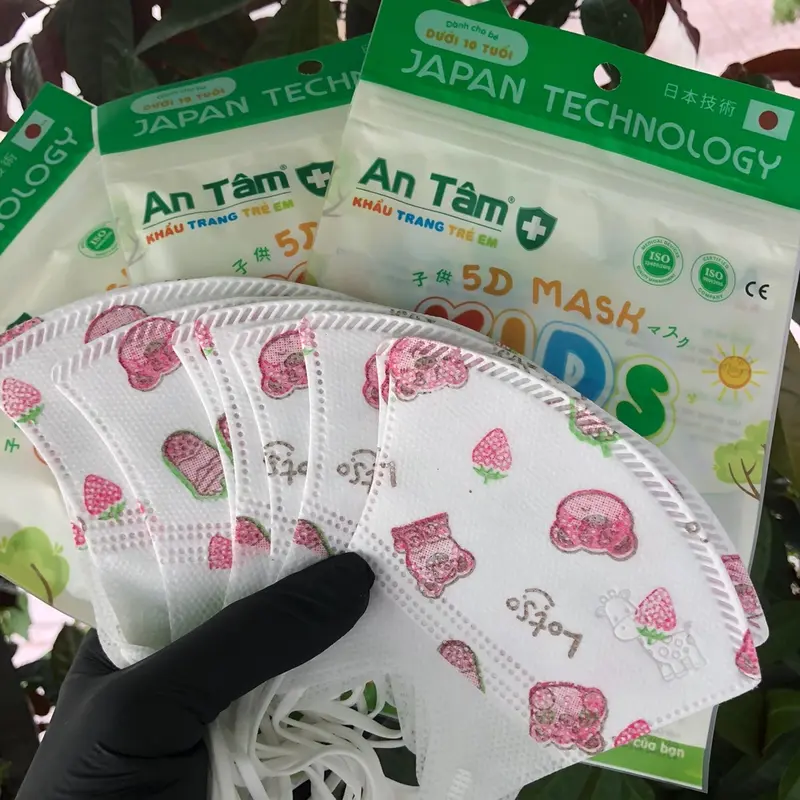 ￼<5D KID An Tâm > Thùng 100 Khẩu Trang Trẻ Em 5D 3 Lớp Kháng Khuẩn cho trẻ từ 2-8 tuổi 3