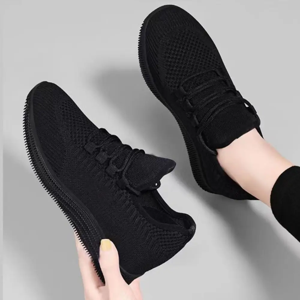Foreign trade kitchen work shoes, anti slip soft sole, stand for a long time without getting tired, black women's shoes, spring and autumn new styles, versatile mother's shoes Trainers Closed Sports Shoes Casual