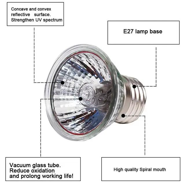 Lampu UVA UVB Halogen 50W  Penghangat Reptile Torto Sulcata Nomoy Kecil Iguana Kura Kura 4